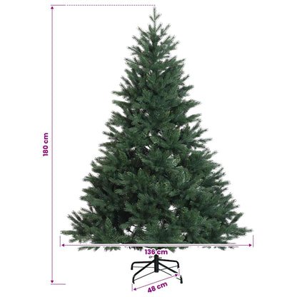 Albero di Natale Artificiale con Rami Pieghevoli 180 cm 300 LED