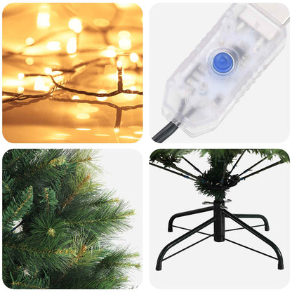 Albero di Natale Artificiale con Rami Pieghevoli 210 cm 300 LED
