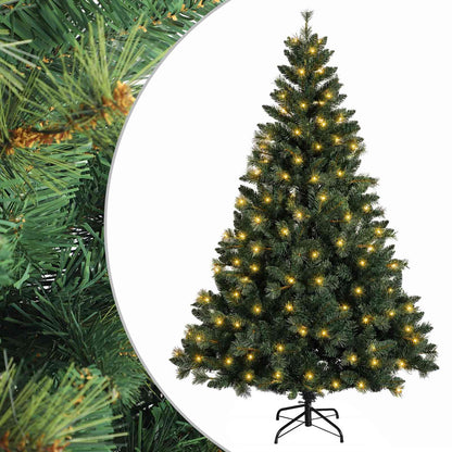 Albero di Natale Artificiale con Rami Pieghevoli 180 cm 300 LED