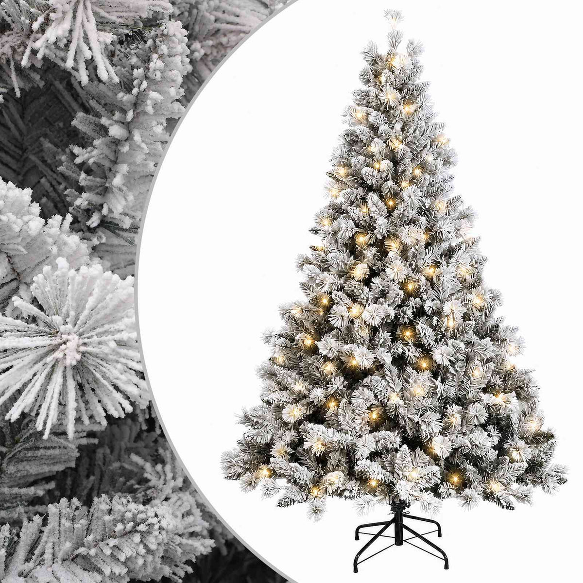 Albero di Natale Artificiale con Rami Pieghevoli 240 cm 300 LED