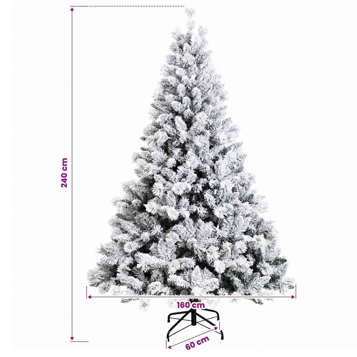 Albero di Natale Artificiale con Rami Pieghevoli 240 cm 300 LED | homemem39