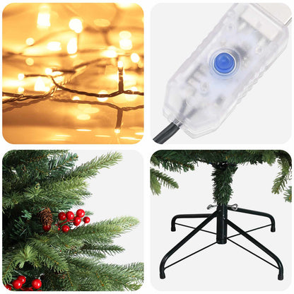 Albero di Natale Artificiale con Rami Pieghevoli 210 cm 300 LED