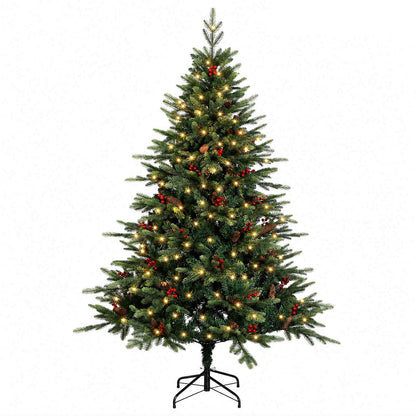 Albero di Natale Artificiale con Rami Pieghevoli 210 cm 300 LED