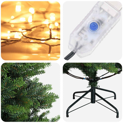 Albero di Natale Artificiale con Rami Pieghevoli 240 cm 300 LED