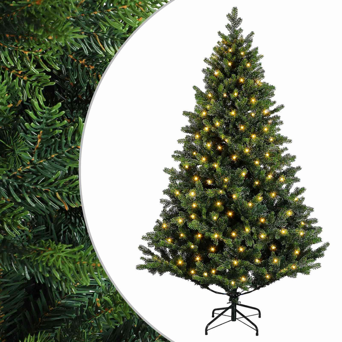 Albero di Natale Artificiale con Rami Pieghevoli 240 cm 300 LED