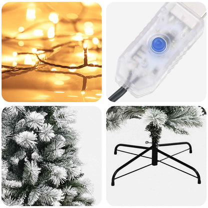 Albero di Natale Artificiale con Rami Pieghevoli 240 cm 300 LED