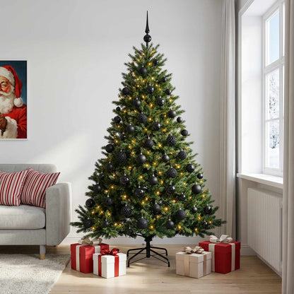 Albero di Natale artificiale con palline 240 cm 300 LED