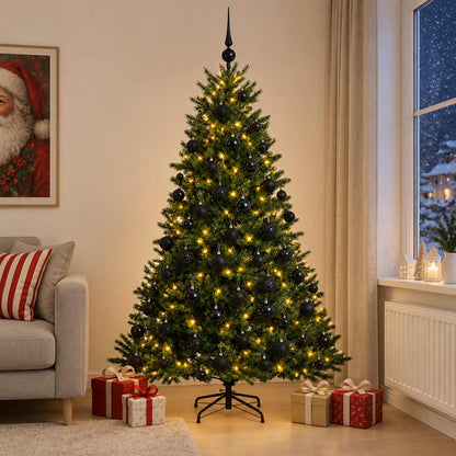 Albero di Natale artificiale con palline 240 cm 300 LED