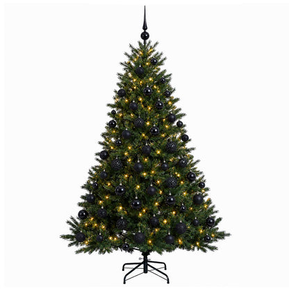 Albero di Natale artificiale con palline 240 cm 300 LED