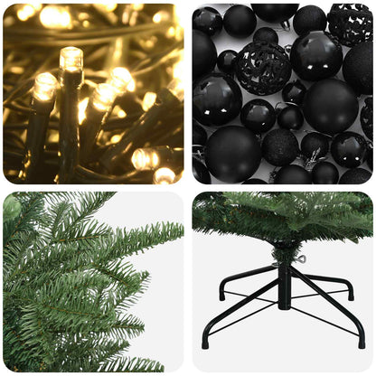 Albero di Natale artificiale con palline 210 cm 300 LED