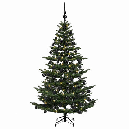 Albero di Natale artificiale con palline 210 cm 300 LED