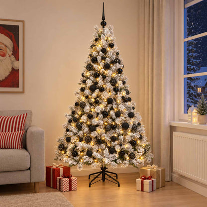 Albero di Natale Artificiale con Palline 180 cm 300 LED