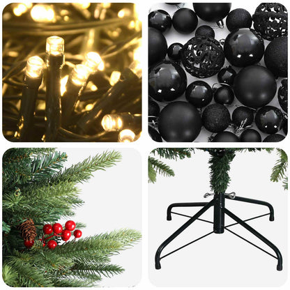 Albero di Natale artificiale con palline 210 cm 300 LED | homemem39