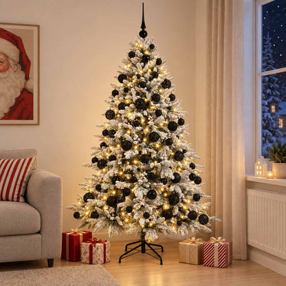 Albero di Natale artificiale con palline 180 cm 300 LED