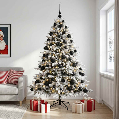 Albero di Natale artificiale con palline 180 cm 300 LED