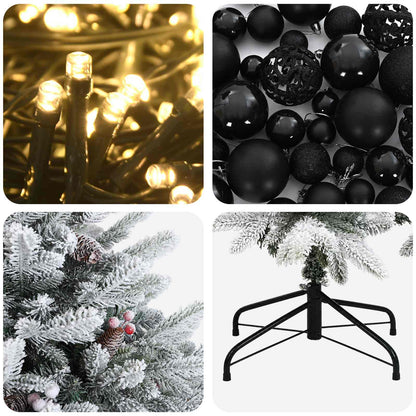 Albero di Natale artificiale con palline 180 cm 300 LED