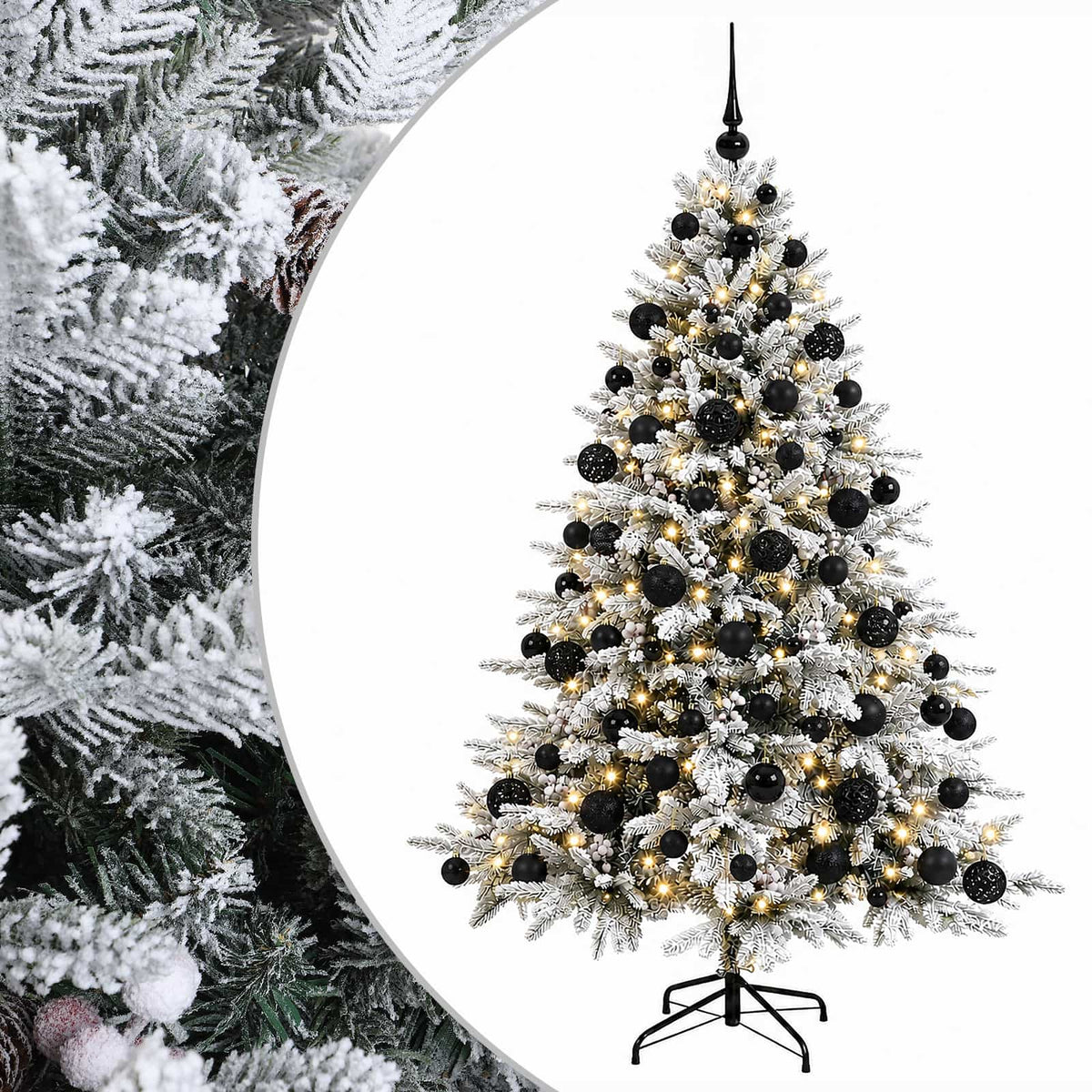 Albero di Natale artificiale con palline 210 cm 300 LED | homemem39
