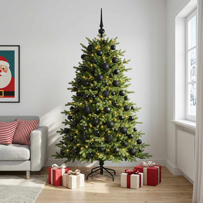 Albero di Natale artificiale con palline 180 cm 300 LED