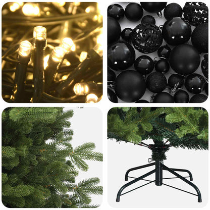 Albero di Natale artificiale con palline 180 cm 300 LED