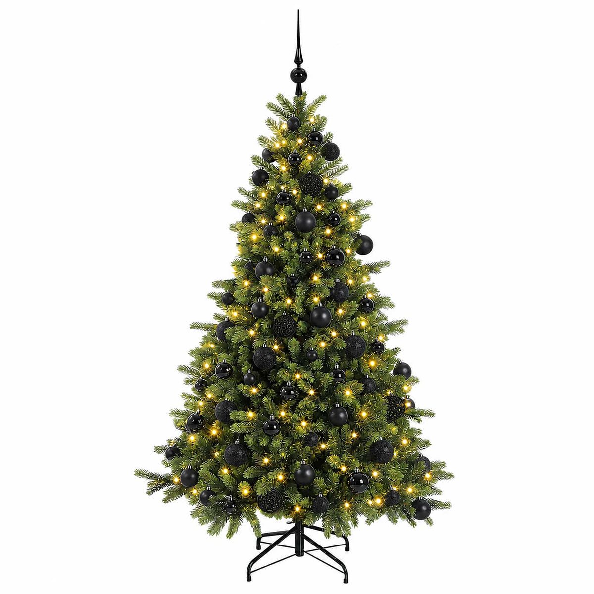 Albero di Natale artificiale con palline 210 cm 300 LED