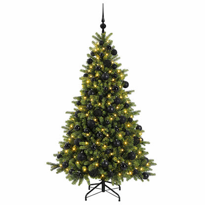 Albero di Natale artificiale con palline 210 cm 300 LED