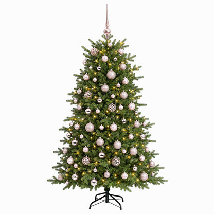 Albero di Natale artificiale con palline 180 cm 300 LED