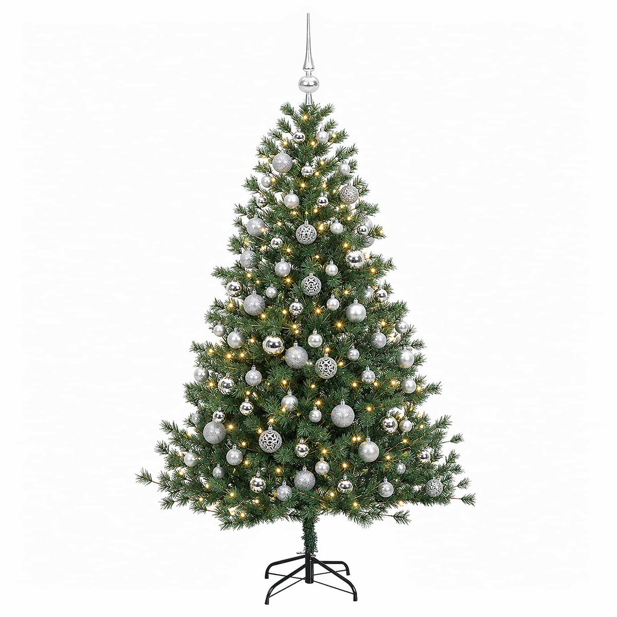 Albero di Natale artificiale con palline 240 cm 300 LED | homemem39