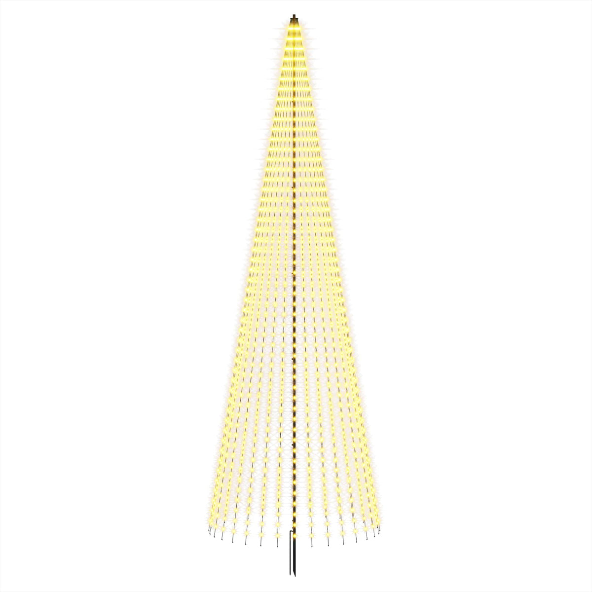 Albero di Natale LED 485 cm 1632 LED Bianco caldo Ferro Nero