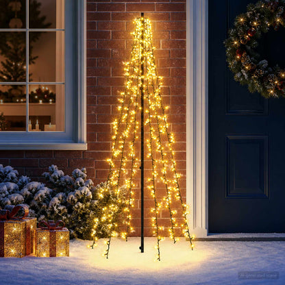 Albero di Natale LED EKENAS 165 cm 540 LED Bianco caldo Acciaio