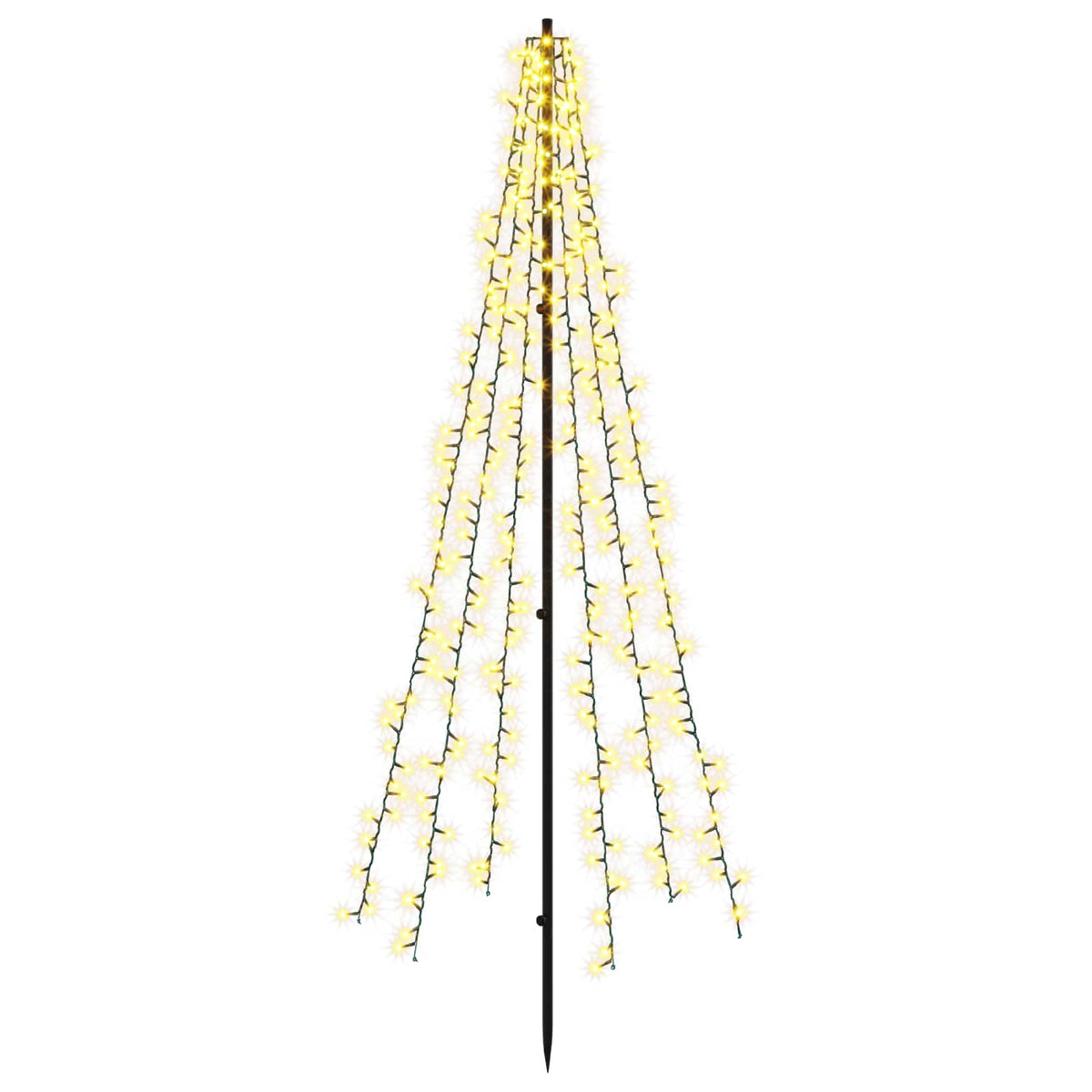 Albero di Natale LED 165 cm 540 LED Bianco caldo Acciaio Nero | homemem39