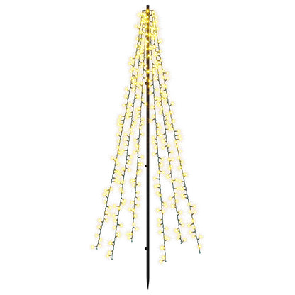 Albero di Natale LED 165 cm 540 LED Bianco caldo Acciaio Nero | homemem39