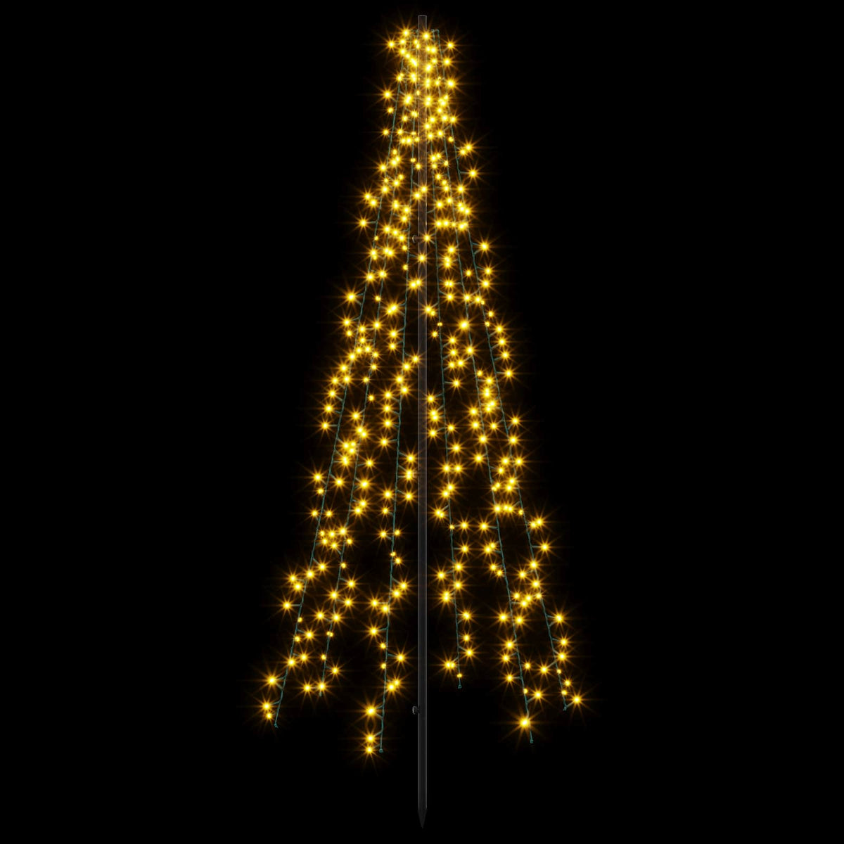 Albero di Natale LED 165 cm 540 LED Bianco caldo Acciaio Nero | homemem39