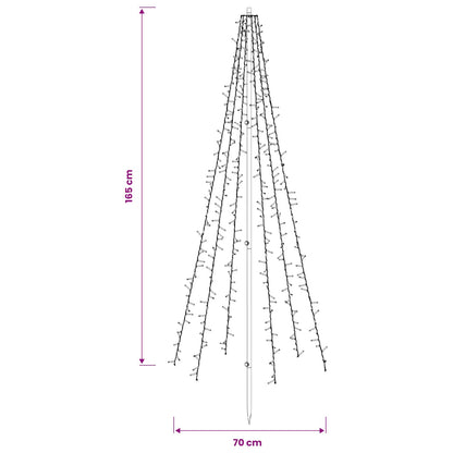 Albero di Natale LED 165 cm 540 LED Bianco caldo Acciaio Nero | homemem39