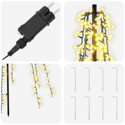 Albero di Natale LED 235 cm 1000 LED Bianco caldo Acciaio Nero