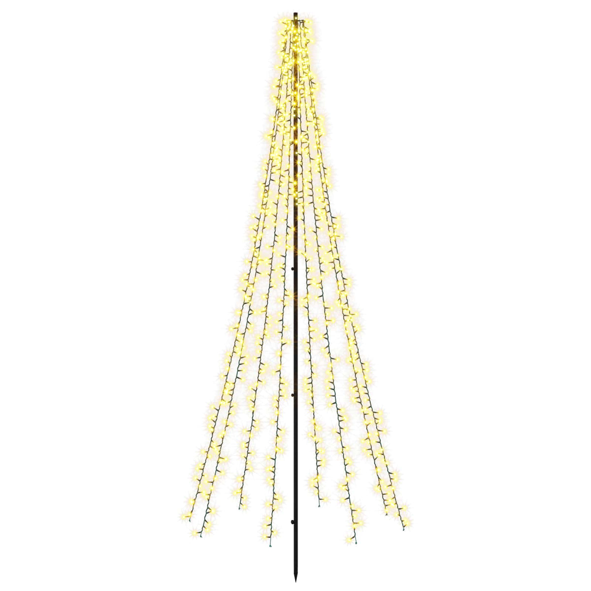 Albero di Natale LED 235 cm 1000 LED Bianco caldo Acciaio Nero