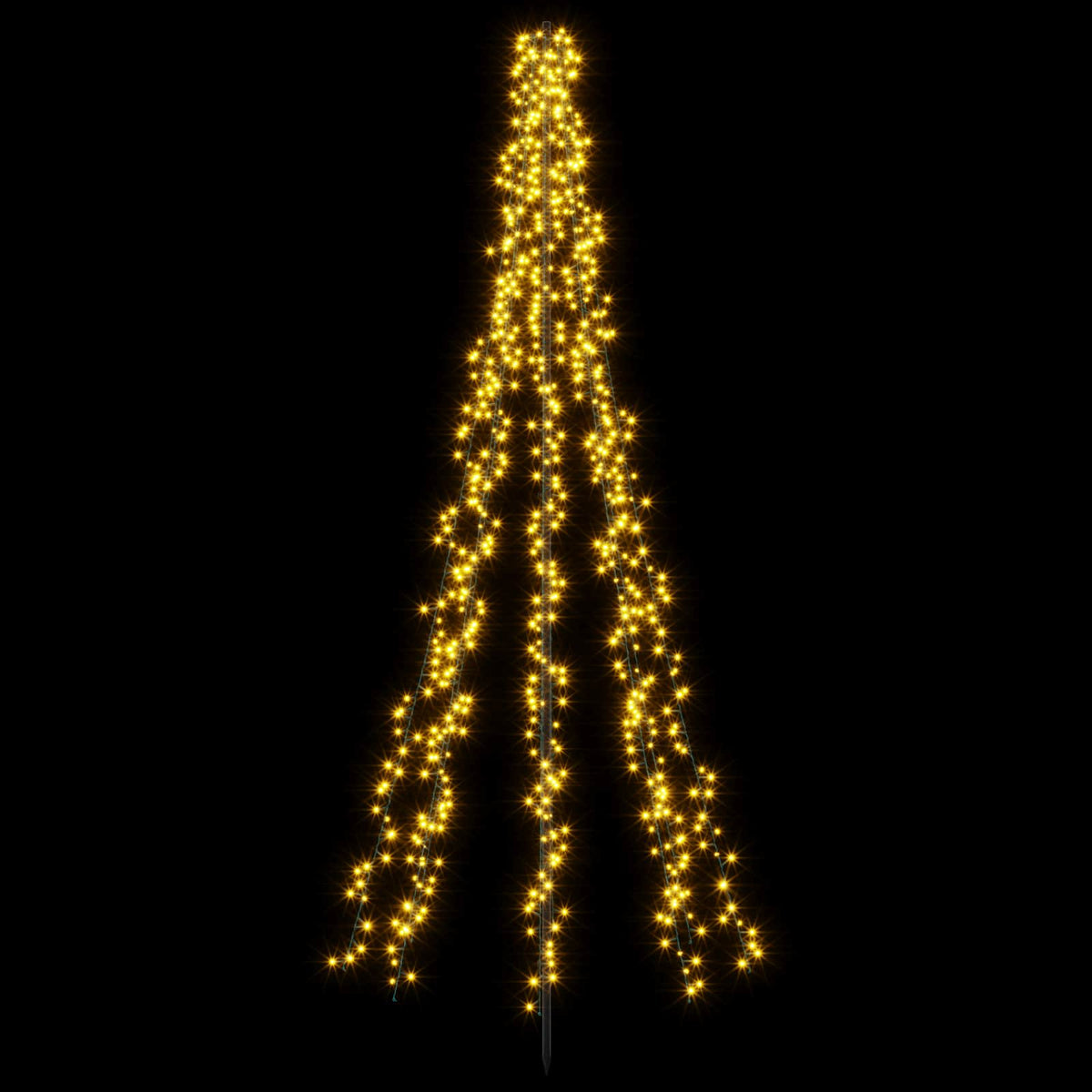 Albero di Natale LED 235 cm 1000 LED Bianco caldo Acciaio Nero
