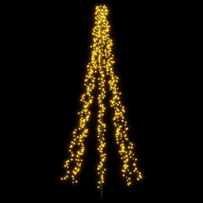 Albero di Natale LED 235 cm 1000 LED Bianco caldo Acciaio Nero