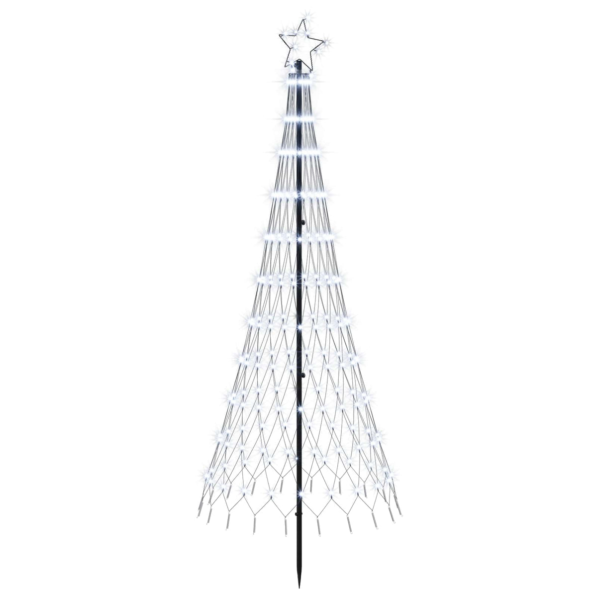 Albero di Natale LED 180 cm 230 LED Bianco freddo Ferro Nero