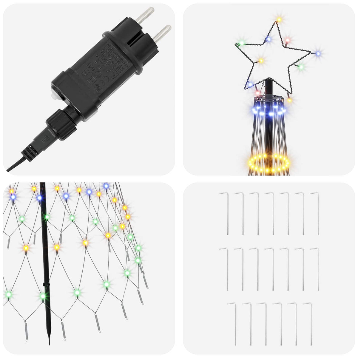 Albero di Natale LED 180 cm 230 LED Ferro