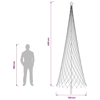 Albero di Natale LED 400 cm 450 LED Bianco freddo Ferro Nero