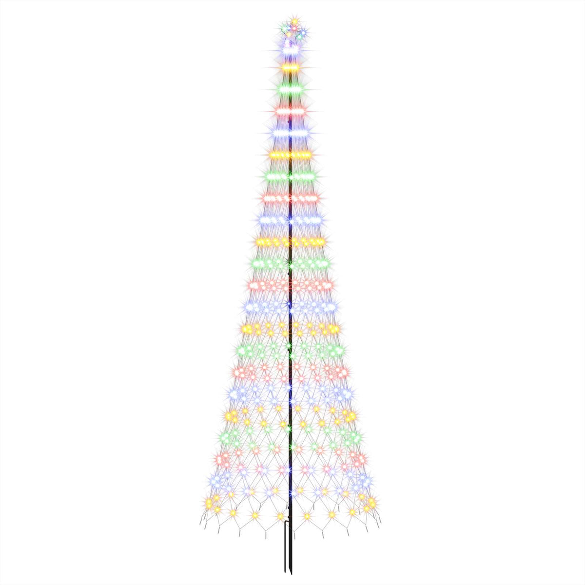 Albero di Natale LED 400 cm 450 LED Multicolore Ferro Nero