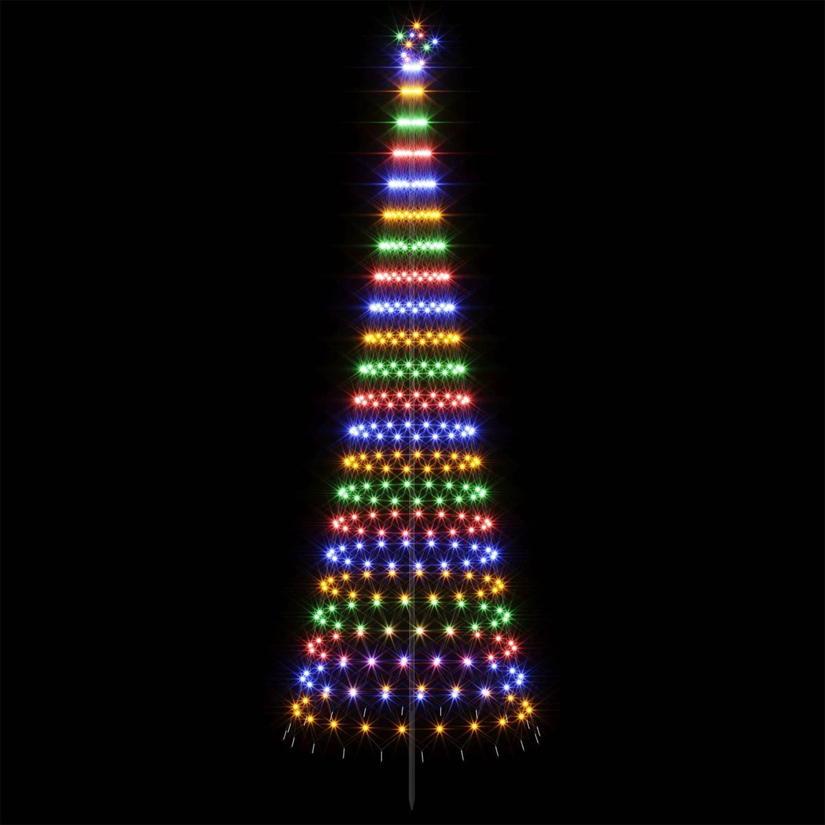 Albero di Natale LED 400 cm 450 LED Multicolore Ferro Nero