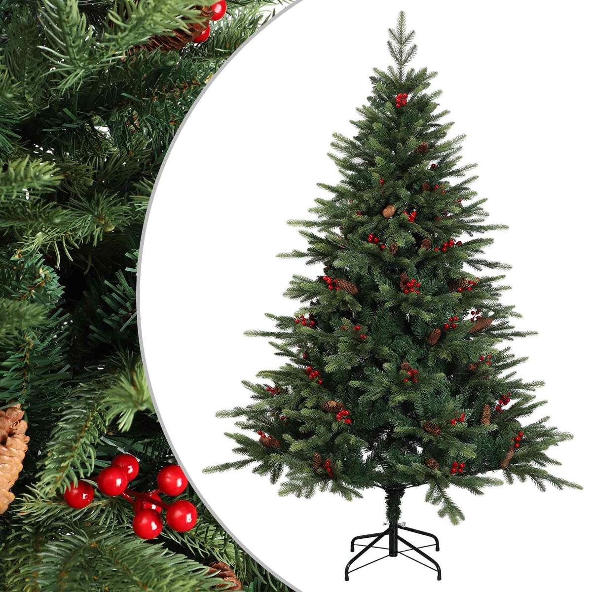 Albero di Natale Artificiale con Rami Pieghevoli 150 cm