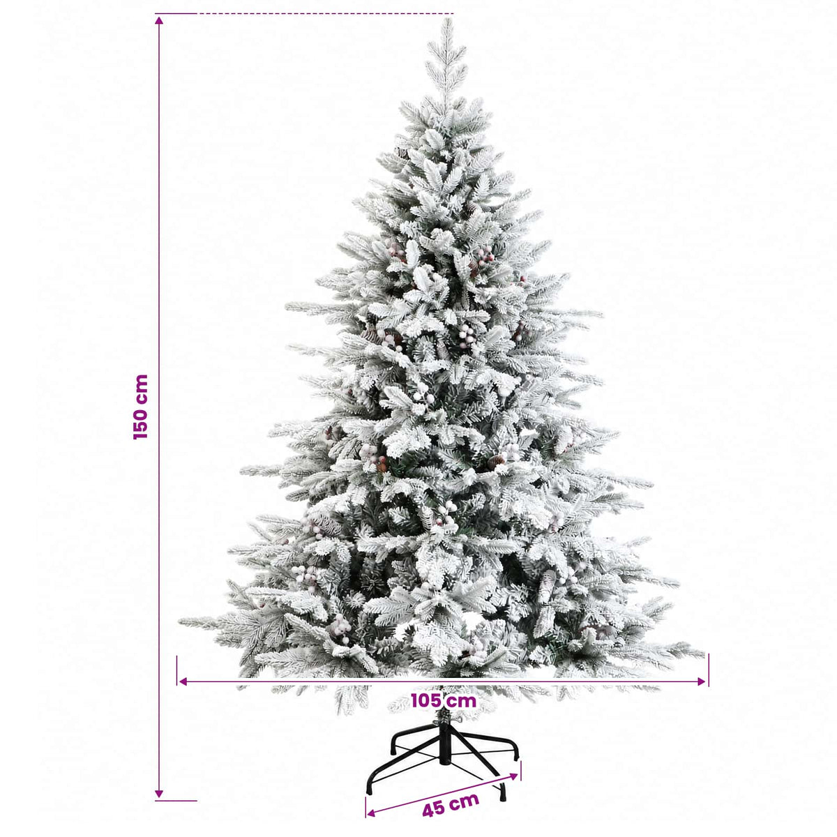Albero di Natale Artificiale con Rami Pieghevoli 150 cm | homemem39