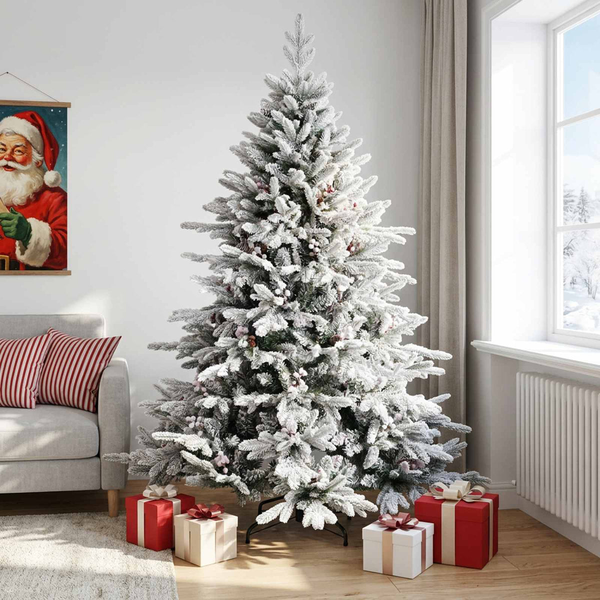 Albero di Natale Artificiale con Rami Pieghevoli 210 cm