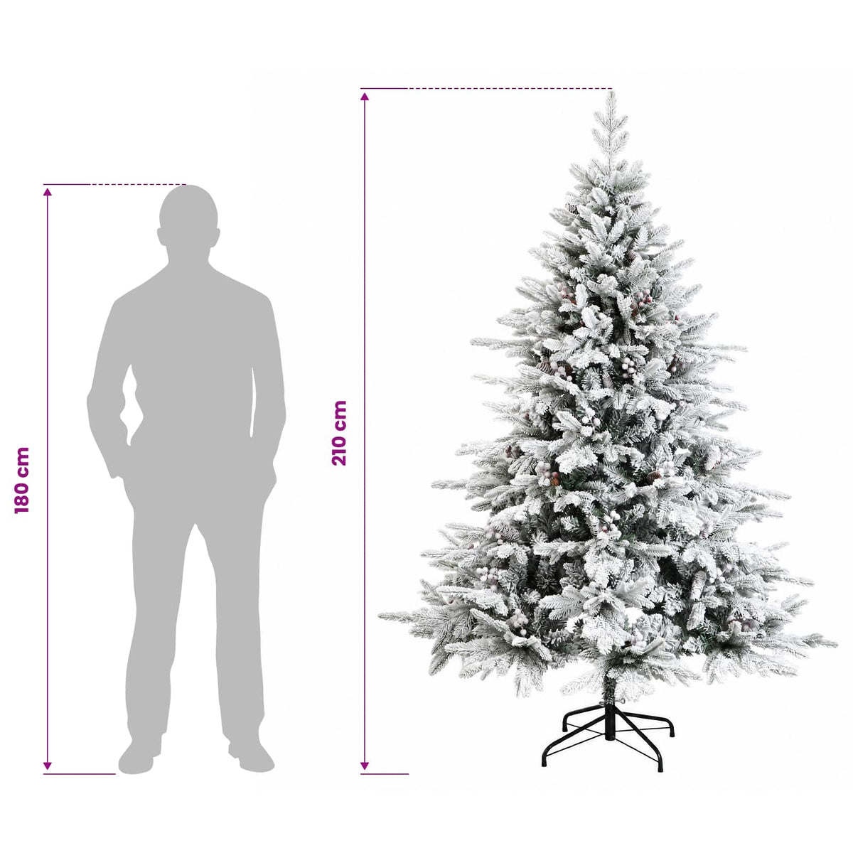Albero di Natale Artificiale con Rami Pieghevoli 210 cm