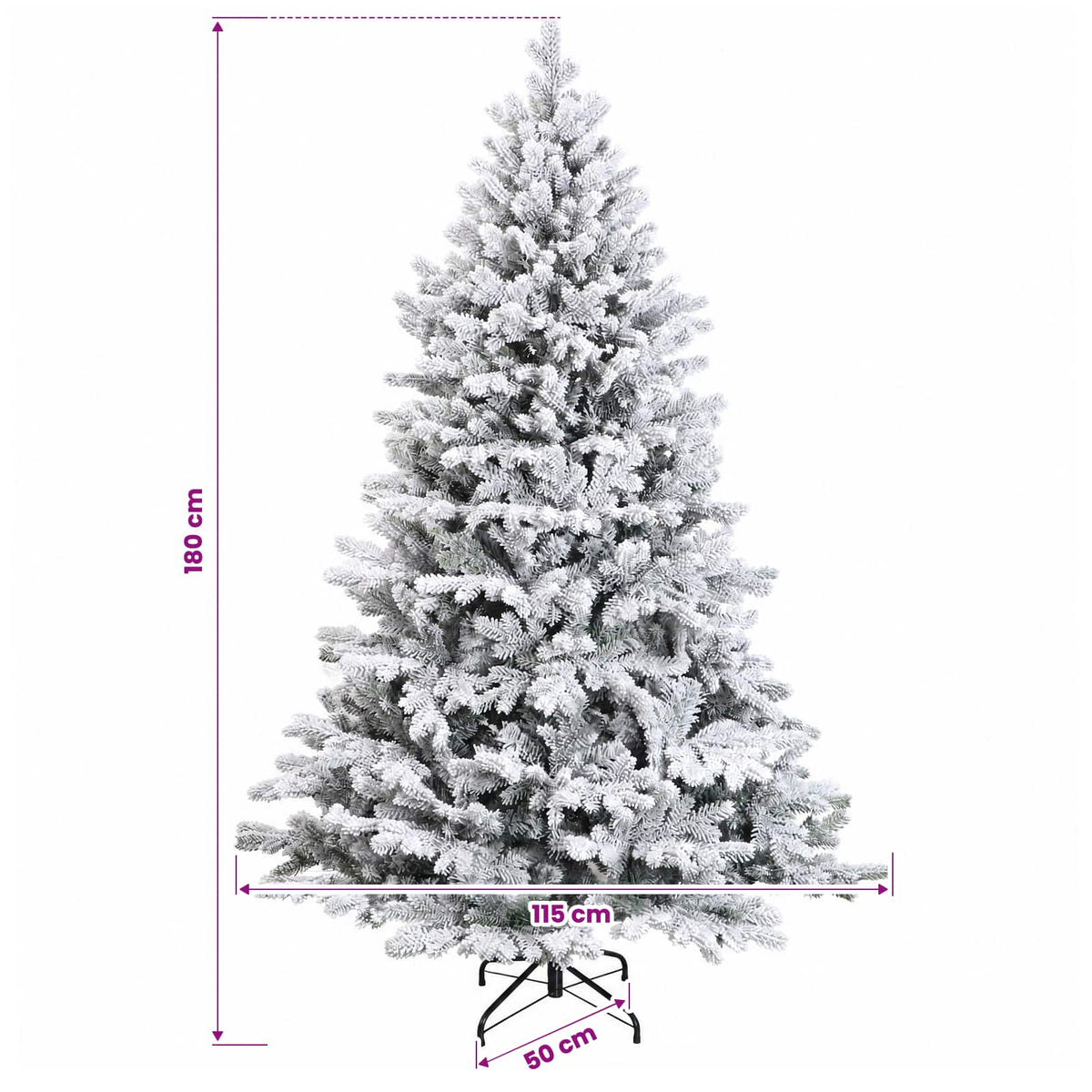 Albero di Natale Artificiale con Rami Pieghevoli 180 cm