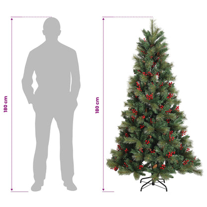 Albero di Natale Artificiale con Rami Pieghevoli 180 cm