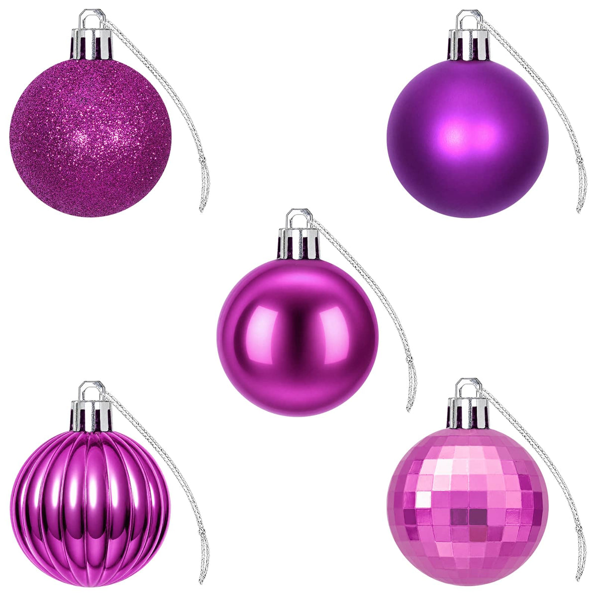 Set di Palline di Natale 100 pz Lillà 4 cm Polistirolo | homemem39