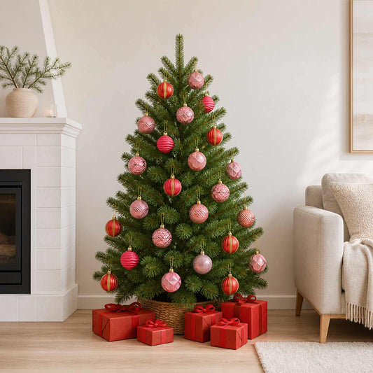 Set di Palline di Natale 36 pz Rosa e rosé Diam. 6 cm